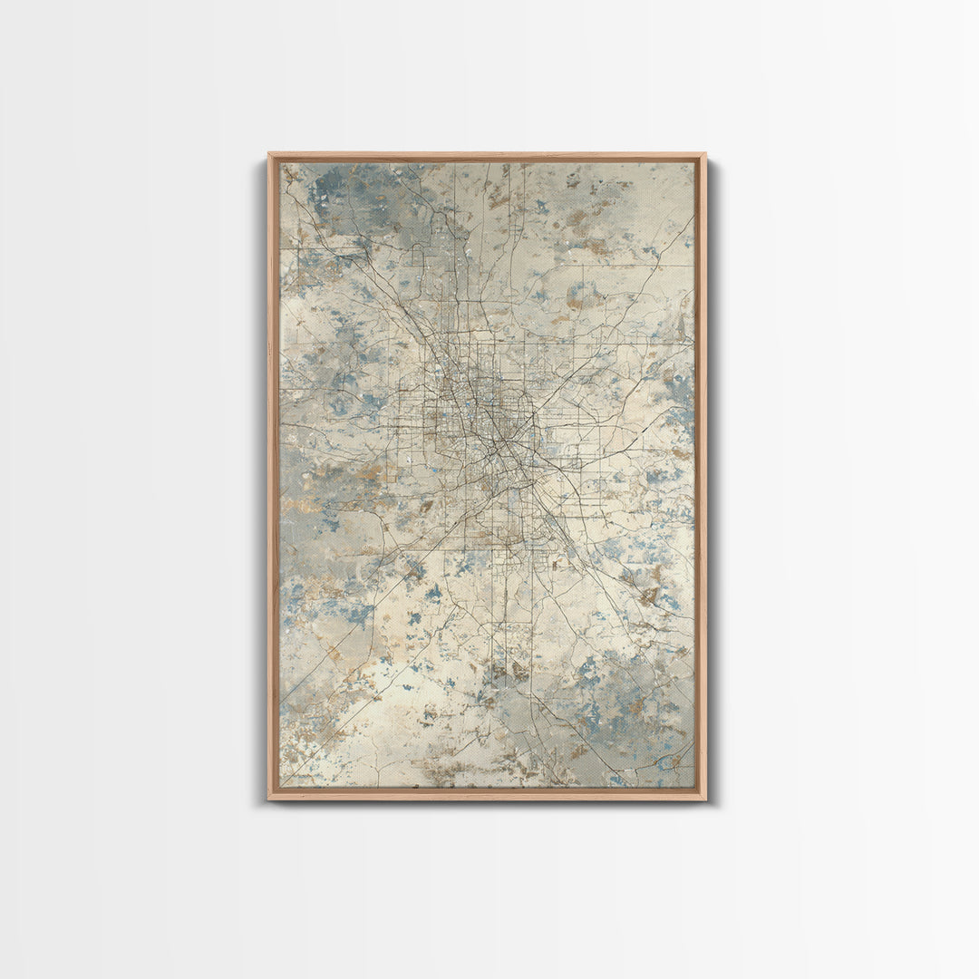 City Map Abstract Lines Without Readable Labels Framed Canvas Print, Hotel Art, City Wall Art, Hotel Decor, Abstract Art, HOT-2x3-8