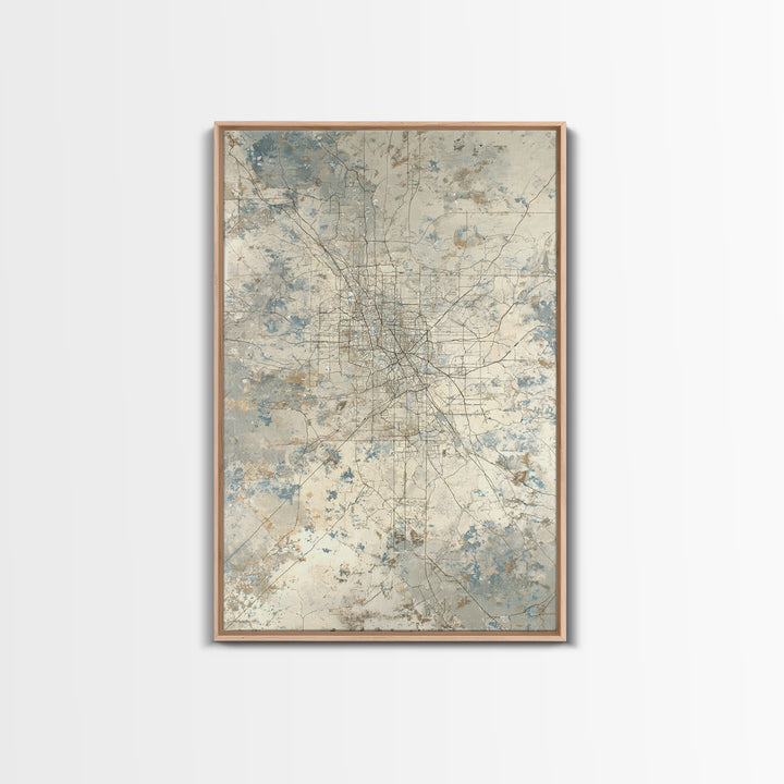 City Map Abstract Lines Without Readable Labels Framed Canvas Print, Hotel Art, City Wall Art, Hotel Decor, Abstract Art, HOT-2x3-8