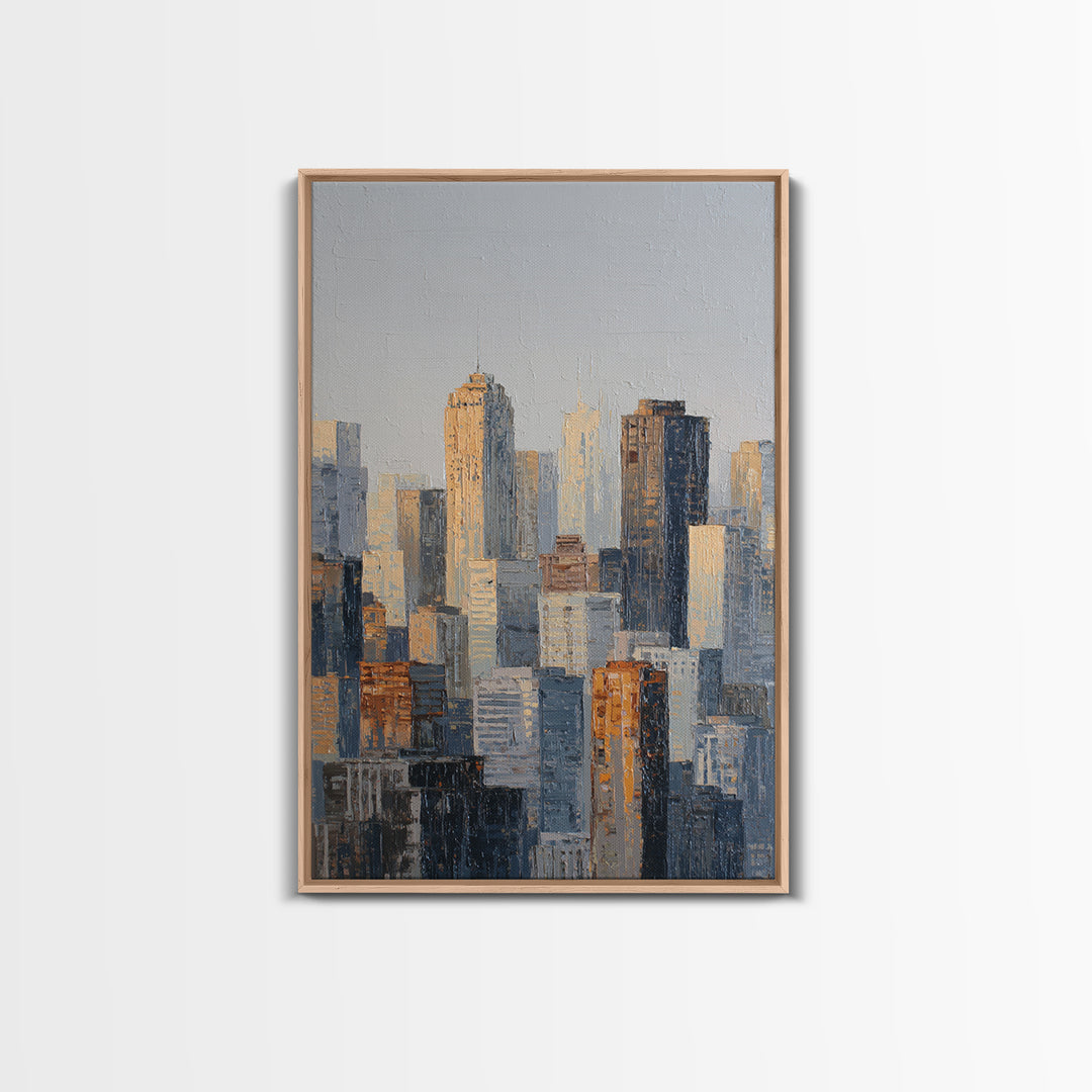 Quiet City Skyline Canvas Print, Hotel Art, Hotel Decor, Abstract Art, Boutique, Beach Decor, Minimalist Wall Art, HOT-2x3-82