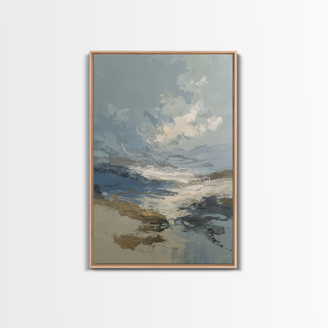Soft Abstract Wave Forms Framed Canvas Print, Hotel Art, Abstract Art, Hotel Decor, Fine Art, Boutique, Gallery Wall Art, HOT-2x3-90