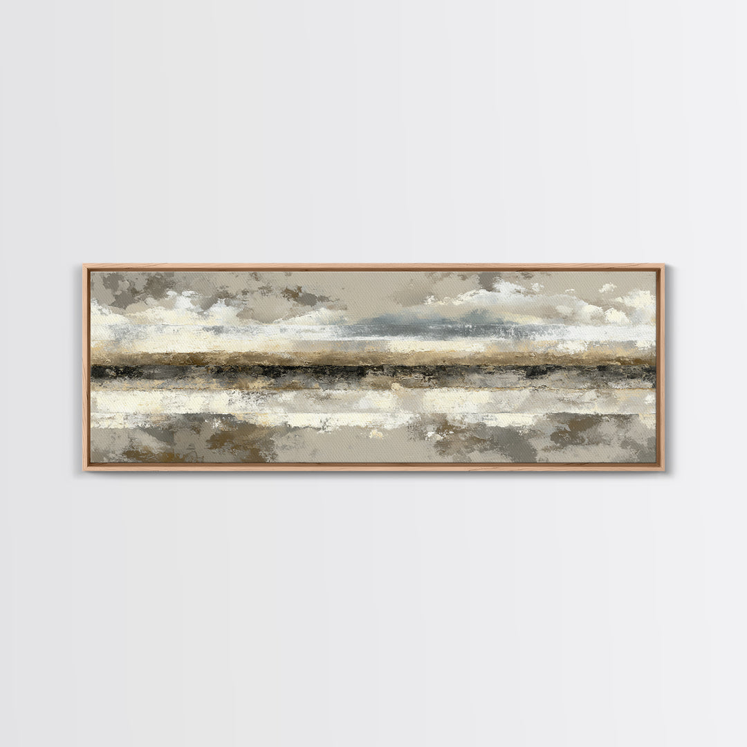 Sophisticated Neutral Abstract Framed Canvas Print, Hotel Art, Minimalist Wall Art, Hotel Decor, Abstract Art, Boutique, HOT-3x1-17