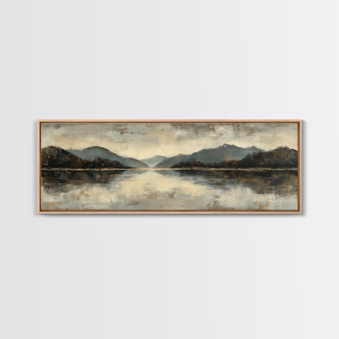 Serene Mountain Lake for Boutique Hotel Mood Canvas Print, Hotel Art, Travel Poster, Hotel Decor, Fine Art, Boutique, HOT-3x1-24