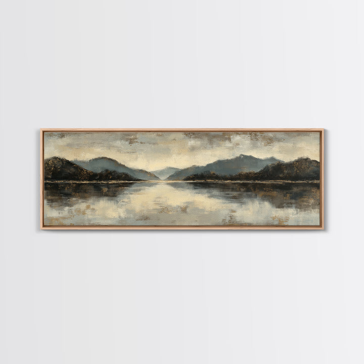 Serene Mountain Lake for Boutique Hotel Mood Canvas Print, Hotel Art, Travel Poster, Hotel Decor, Fine Art, Boutique, HOT-3x1-24