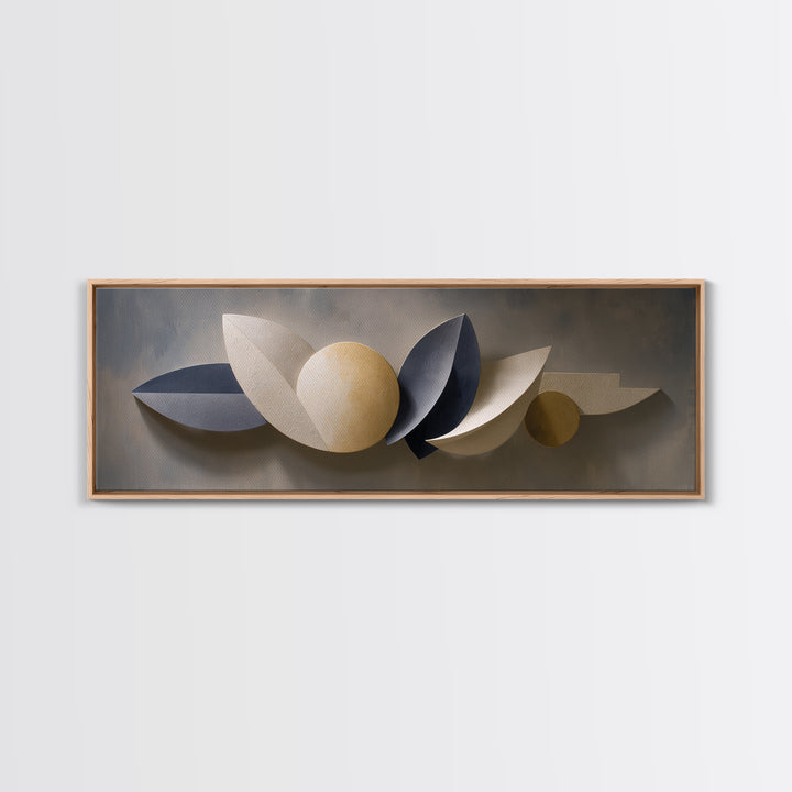 Minimal Sculpture Shapes Framed Canvas Print, Hotel Art, City Wall Art, Hotel Decor, Abstract Art, Boutique, Minimalist Decor, HOT-3x1-28