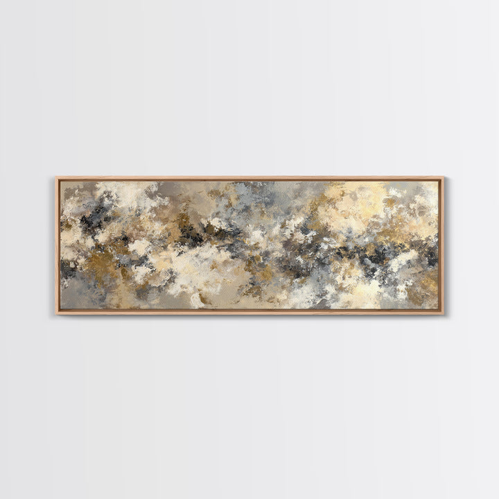 Gold Accented Abstract for Upscale Lobby Canvas Print, Hotel Art, Coastal Wall Art, Hotel Decor, Boutique, Fine Art Print, HOT-3x1-29