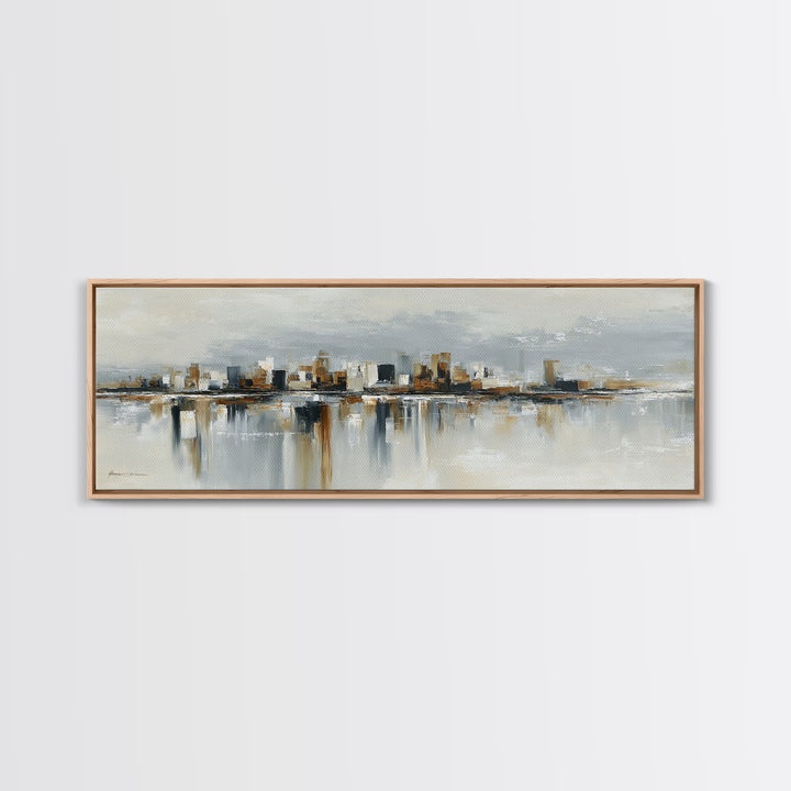 Quiet City Skyline Canvas Print, Hotel Art, Modern Wall Art, Hotel Decor, Abstract Art, Boutique, Neutral Decor, Modern Decor, HOT-3x1-42