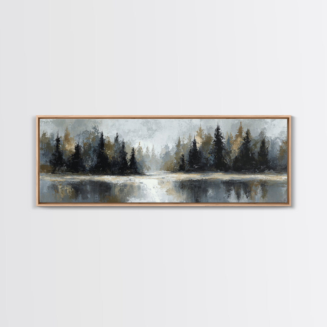 Misty Forest with Refined Calm Atmosphere Canvas Print, Hotel Art, Travel Poster, Hotel Decor, Fine Art, Boutique, HOT-3x1-54
