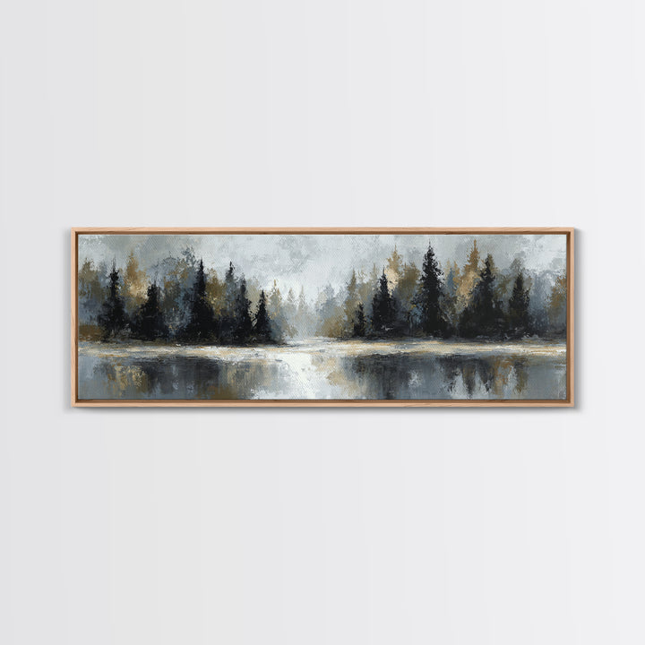 Misty Forest with Refined Calm Atmosphere Canvas Print, Hotel Art, Travel Poster, Hotel Decor, Fine Art, Boutique, HOT-3x1-54