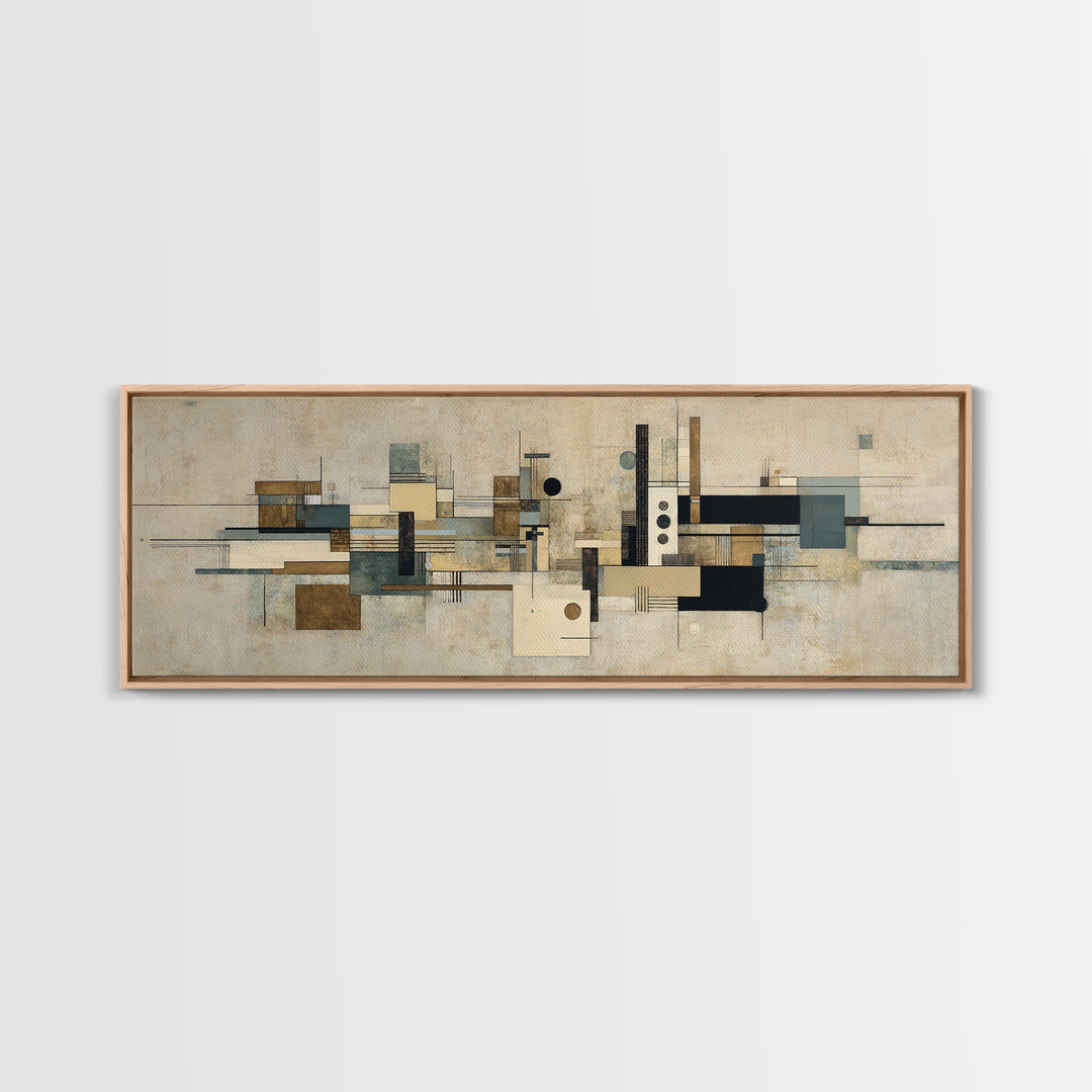 Modern Geometric Composition Canvas Print, Hotel Art, Abstract Art, Hotel Decor, Fine Art, Boutique, Gallery Wall Art, HOT-3x1-71