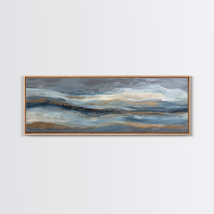 Soft Abstract Wave Forms Framed Canvas Print, Hotel Art, Coastal Wall Art, Hotel Decor, Fine Art, Boutique, Fine Art Print, HOT-3x1-74