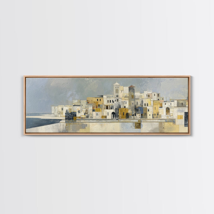 Mediterranean Terrace View Focused on Sea and Canvas Print, Hotel Art, Framed Art, Hotel Decor, Boutique, Beach Prints, HOT-3x1-75