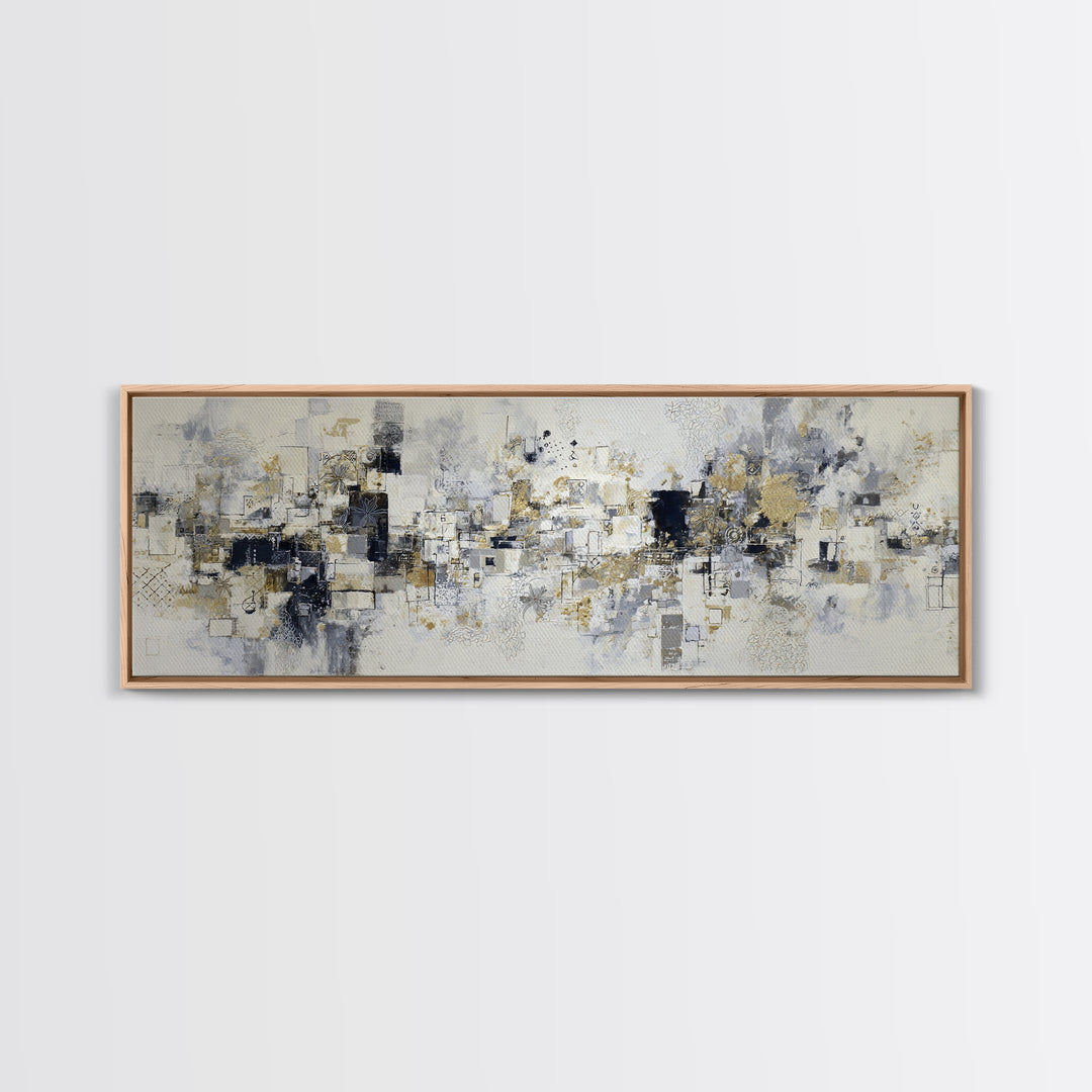 Simple Black Line Figure Framed Canvas Print, Hotel Art, Large Wall Art, Hotel Decor, Fine Art, Boutique, Beach Decor, HOT-3x1-87