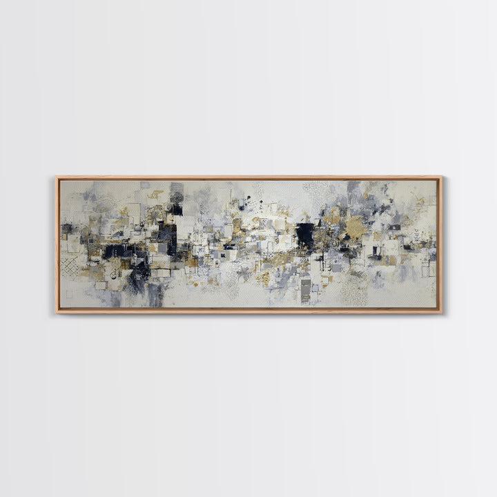 Simple Black Line Figure Framed Canvas Print, Hotel Art, Large Wall Art, Hotel Decor, Fine Art, Boutique, Beach Decor, HOT-3x1-87