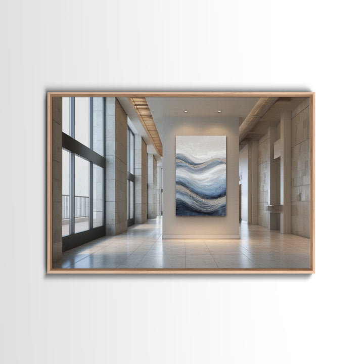 Soft Abstract Wave Forms Framed Canvas Print, Hotel Art, Abstract Art, Hotel Decor, Fine Art, Boutique, Gallery Wall Art, HOT-3x2-14