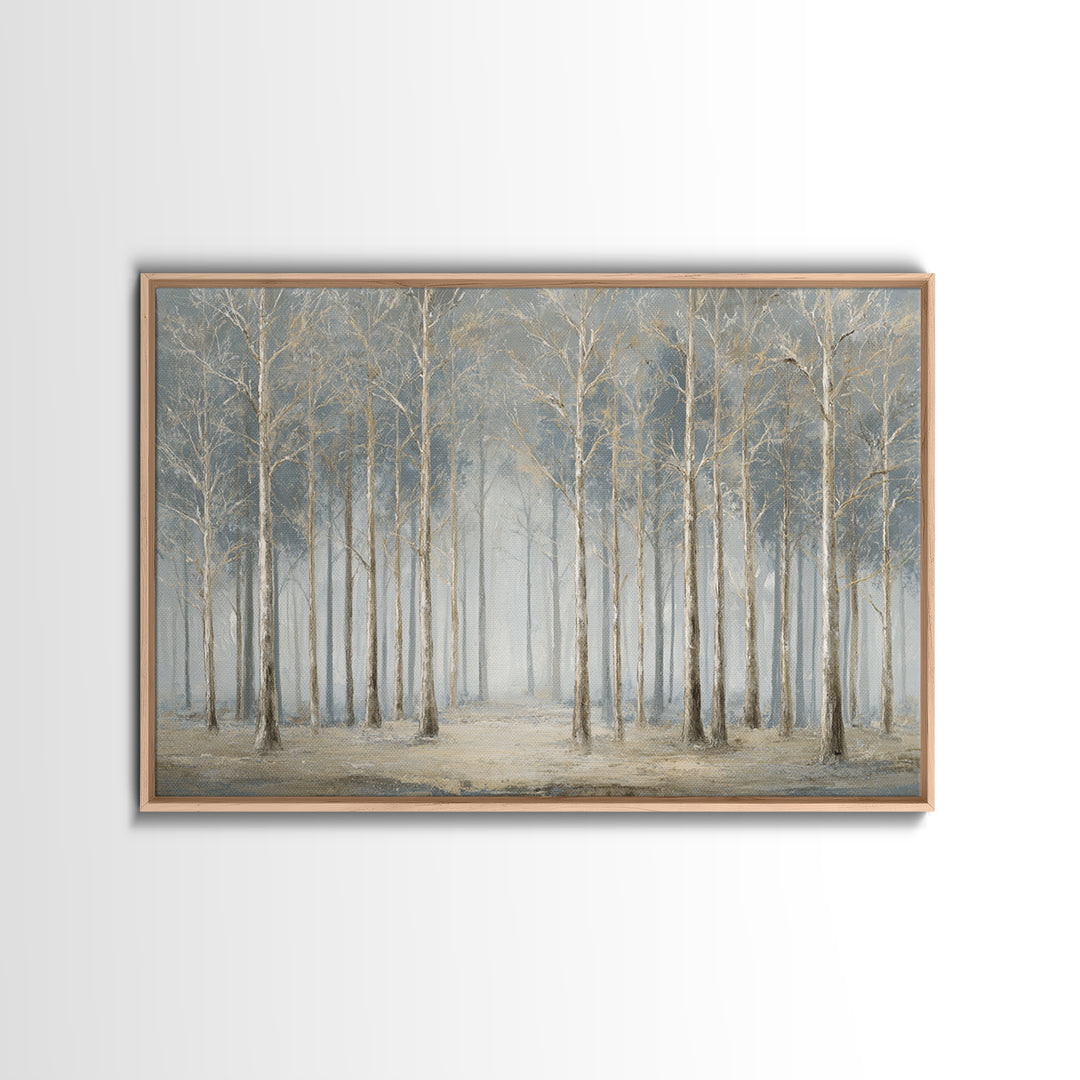 Misty Forest with Refined Calm Atmosphere Framed Canvas Print, Hotel Art, Framed Art, Hotel Decor, Fine Art, Boutique, HOT-3x2-18