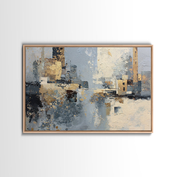 City Map Abstract Lines Without Readable Labels Framed Canvas Print, Hotel Art, Wall Sculpture, Hotel Decor, Abstract Art, HOT-3x2-28