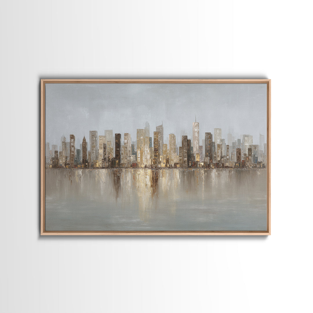 Quiet City Skyline Canvas Print, Hotel Art, Coastal Decor, Hotel Decor, Fine Art, Boutique, Statement Artwork, Boho Decor, HOT-3x2-30