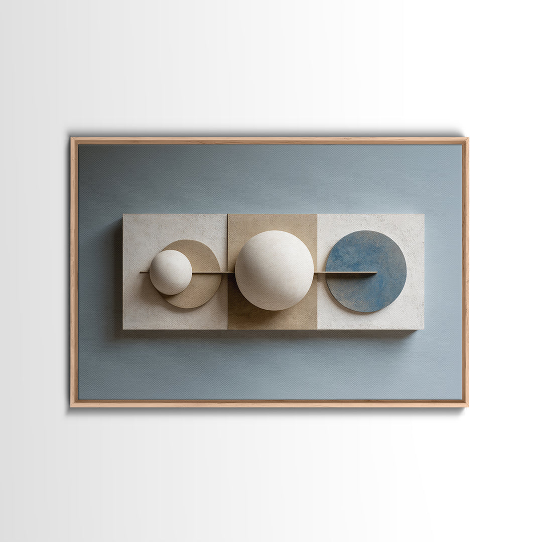 Minimal Sculpture Shapes Framed Canvas Print, Hotel Art, City Wall Art, Hotel Decor, Abstract Art, Boutique, Minimalist Decor, HOT-3x2-40