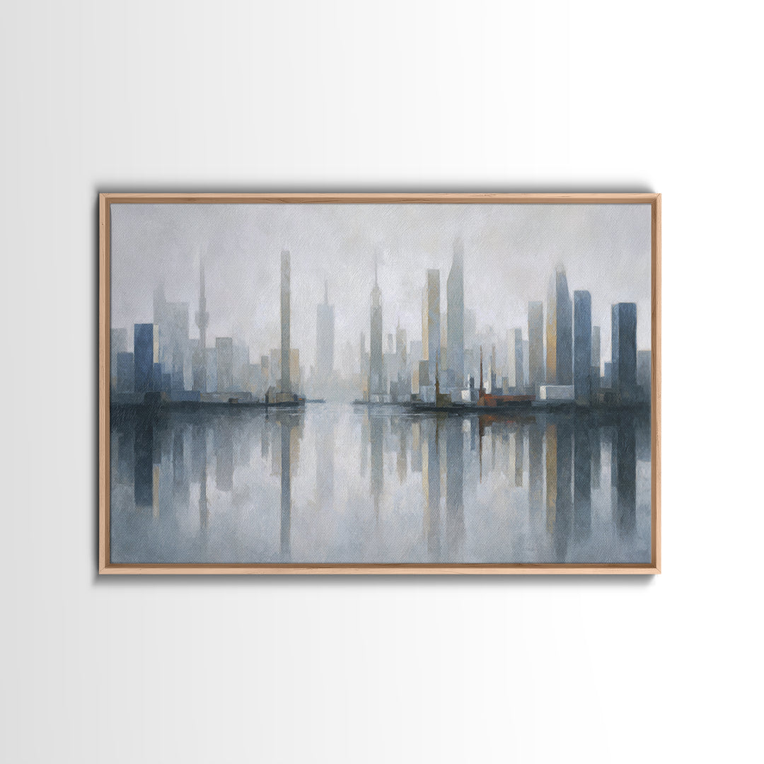 Quiet City Skyline Canvas Print, Hotel Art, Coastal Decor, Hotel Decor, Fine Art, Boutique, Statement Artwork, Boho Decor, HOT-3x2-54