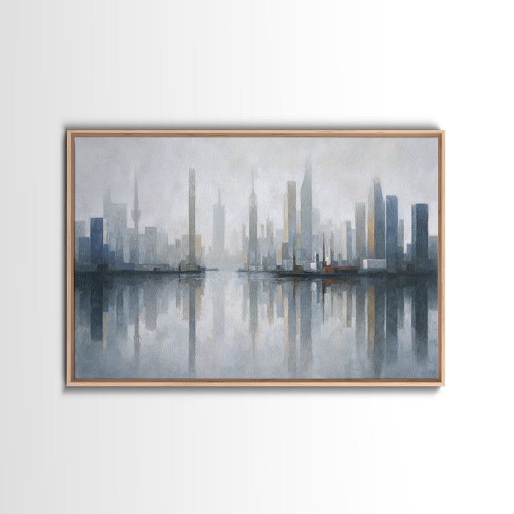 Quiet City Skyline Canvas Print, Hotel Art, Coastal Decor, Hotel Decor, Fine Art, Boutique, Statement Artwork, Boho Decor, HOT-3x2-54
