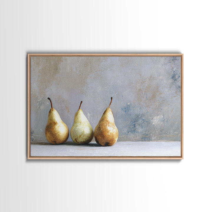 Elegant Pear Still Life on Linen Canvas Print, Hotel Art, Neutral Decor, Hotel Decor, Fine Art, Boutique, Home Decor, HOT-3x2-73