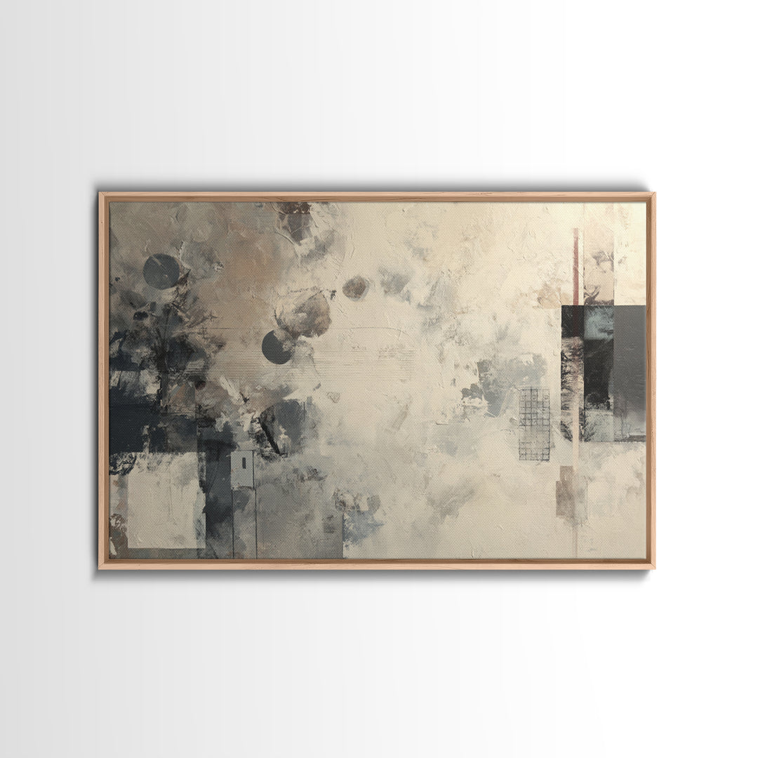 Sophisticated Neutral Abstract Framed Canvas Print, Hotel Art, Room Decor, Hotel Decor, Abstract Art, Boutique, Art Print, HOT-3x2-77