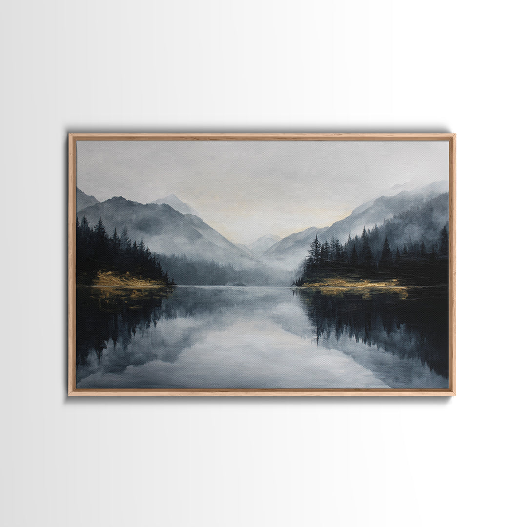 Luxury Monochrome Landscape Framed Canvas Print, Hotel Art, City Wall Art, Hotel Decor, Fine Art, Boutique, Minimalist Decor, HOT-3x2-82