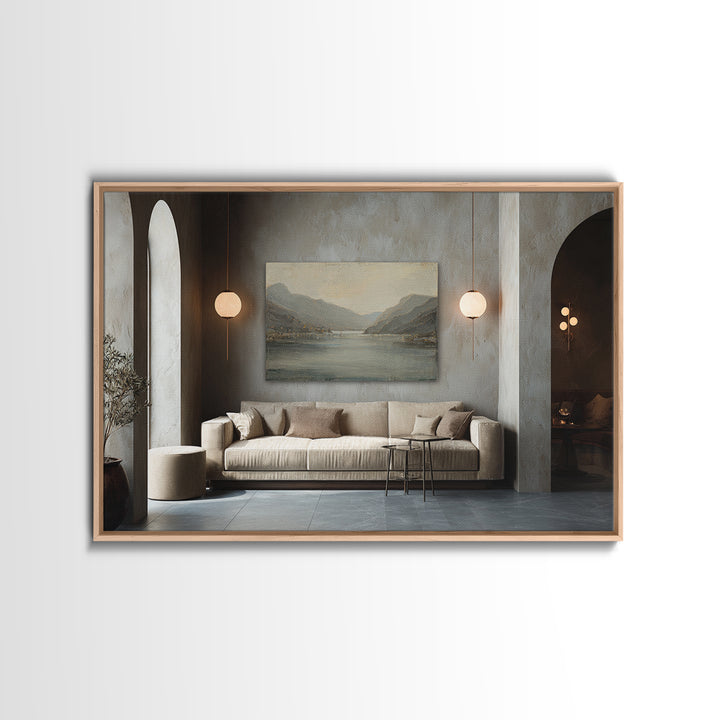 Serene Mountain Lake for Boutique Hotel Mood Canvas Print, Hotel Art, Poster, Hotel Decor, Fine Art, Boutique, Wood Wall Art, HOT-3x2-84