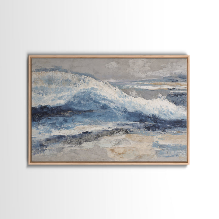 Soft Abstract Wave Forms Framed Canvas Print, Hotel Art, Minimalist Wall Art, Hotel Decor, Abstract Art, Boutique, HOT-3x2-86