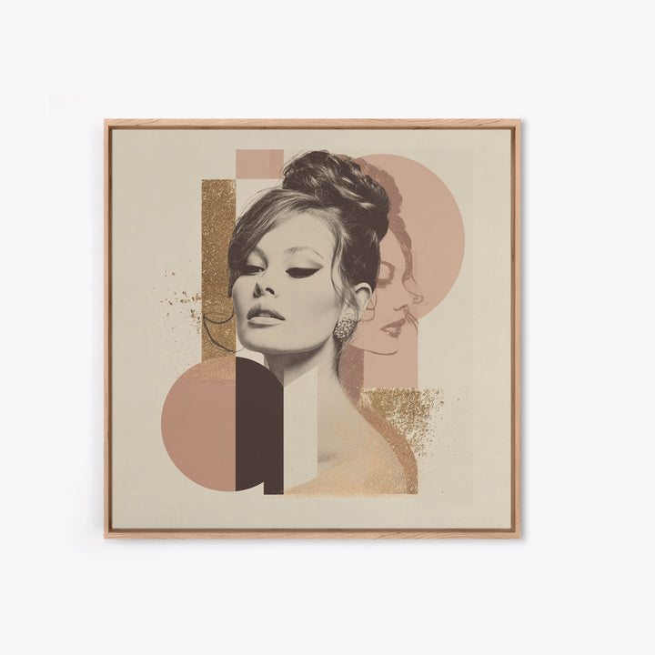 Mod 1960s Beauty Portrait Canvas Print, Hair Salon Art, African American Art, Living Room Decor, Fine Art, Style, Salon Sign, HSA-1x1-19