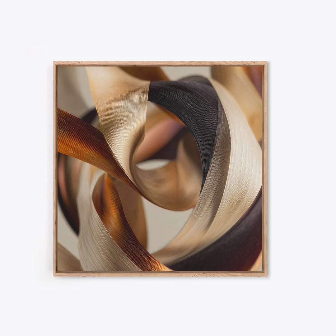 Hair Strands Turning into Abstract Ribbons Framed Canvas Print, Hair Salon Art, Salon Sign, Living Room Decor, Fine Art, Style, HSA-1x1-21