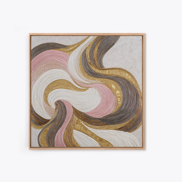 Abstract Hair Strands Forming Elegant Waves Framed Canvas Print, Hair Salon Art, African Art, Living Room Decor, Style, HSA-1x1-27