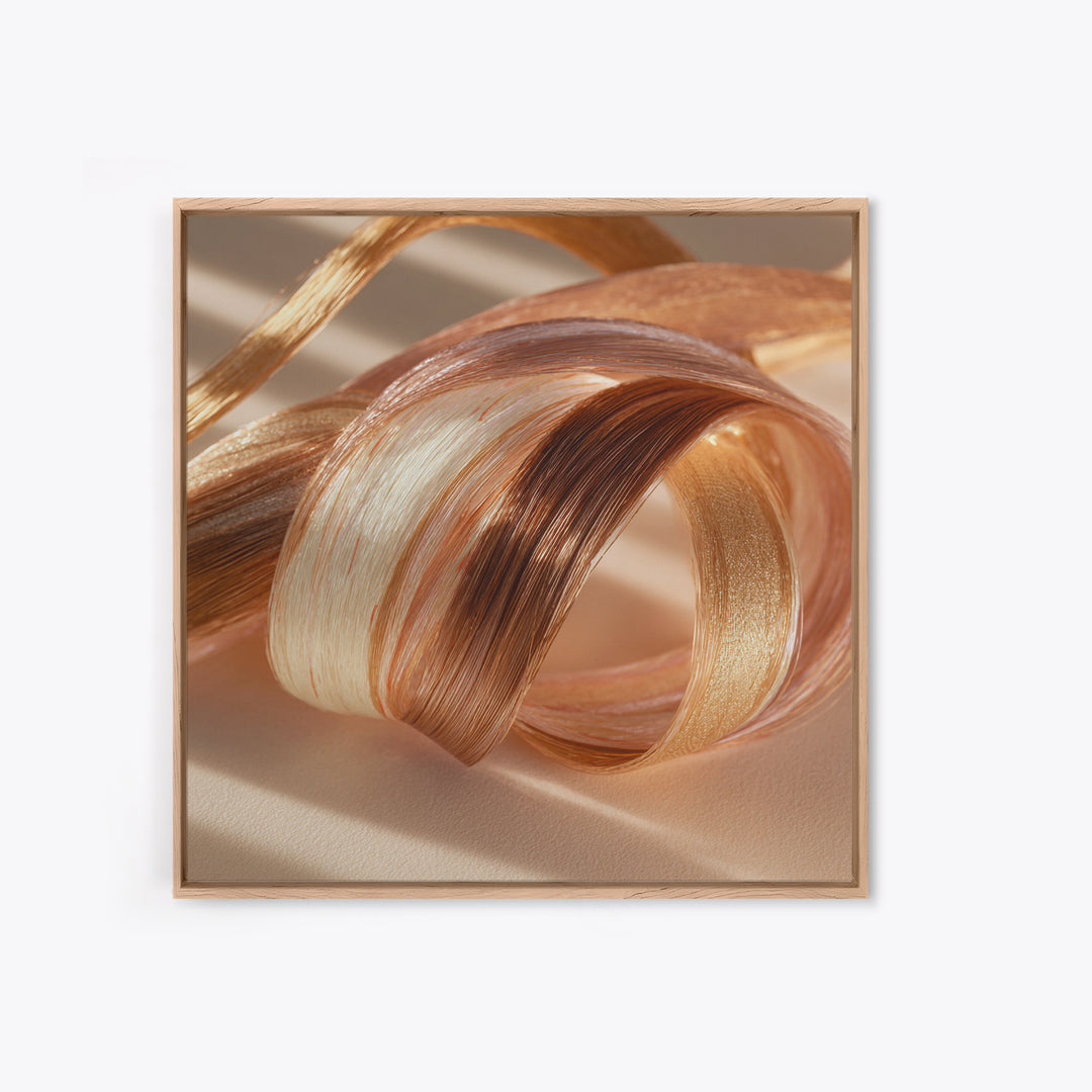 Hair Strands Turning into Abstract Ribbons Canvas Print, Hair Salon Art, Gallery Decor, Living Room Decor, Abstract Art, Style, HSA-1x1-69