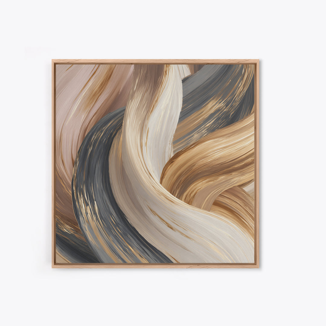 Abstract Hair Strands Forming Elegant Waves Canvas Print, Hair Salon Art, Wall Art, Living Room Decor, Fine Art, Style, HSA-1x1-99