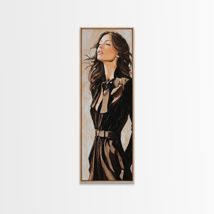 Fashion Portrait with Flowing Glossy Hair Canvas Print, Hair Salon Art, Fine Art Print, Living Room Decor, Fine Art, Style, HSA-1x3-13