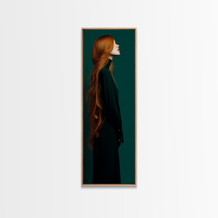 Copper Hair Silhouette Canvas Print, Hair Salon Art, Black Woman Wall Art, Living Room Decor, Fine Art, Style, Fine Art Print, HSA-1x3-22