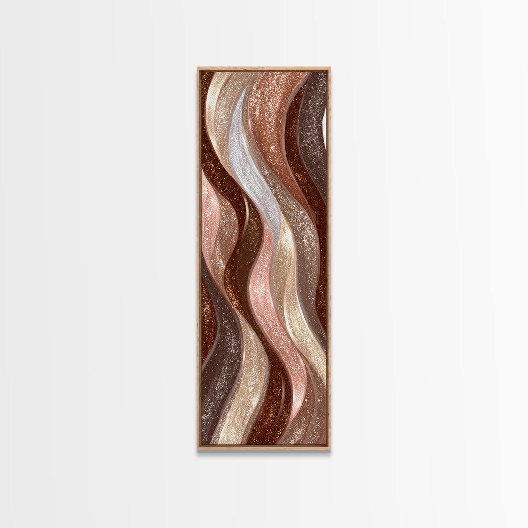 Abstract Hair Strands Forming Elegant Waves Canvas Print, Hair Salon Art, Printable Wall Art, Living Room Decor, Style, HSA-1x3-39