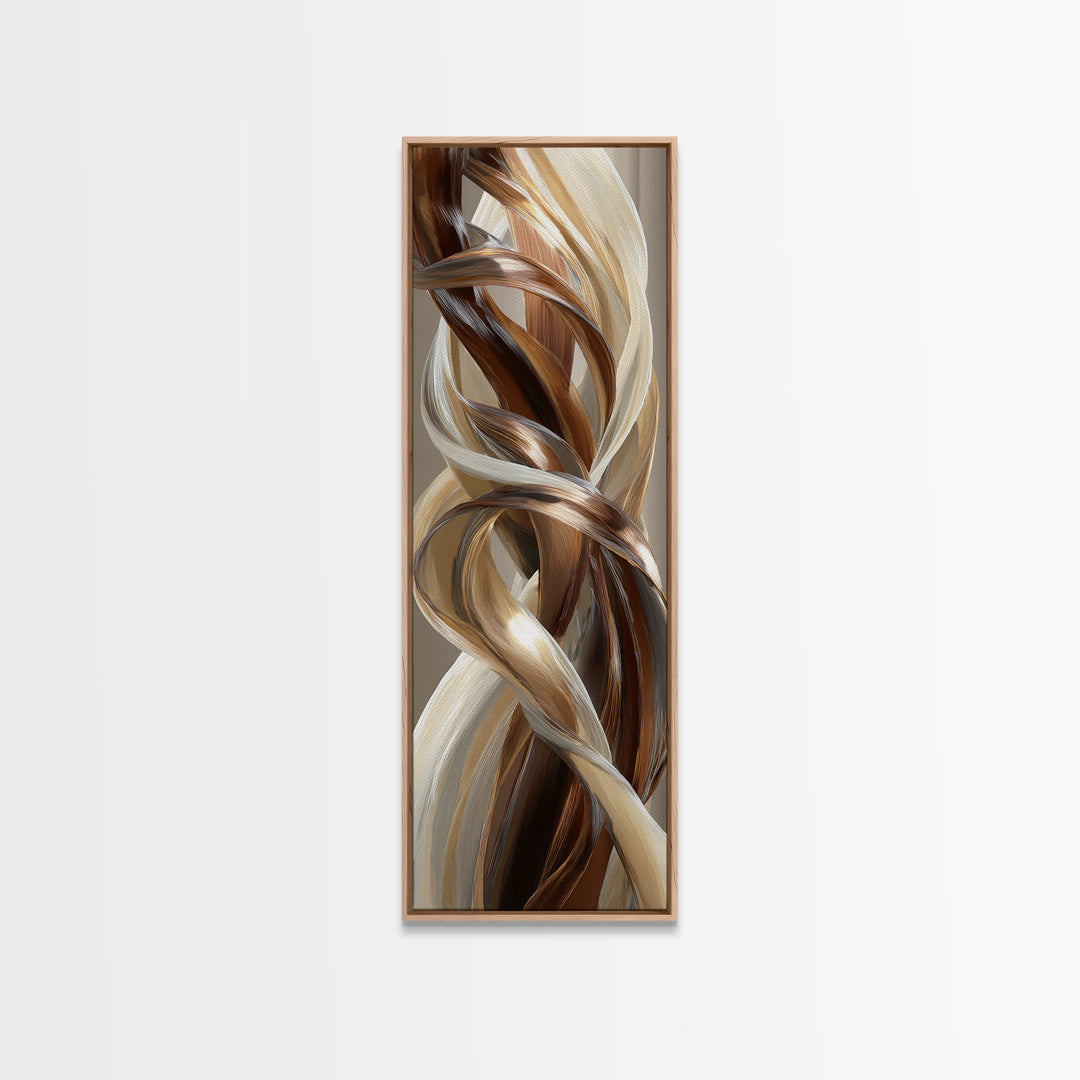 Hair Strands Turning into Abstract Ribbons Canvas Print, Hair Salon Art, Modern Decor, Living Room Decor, Fine Art, Style, HSA-1x3-57