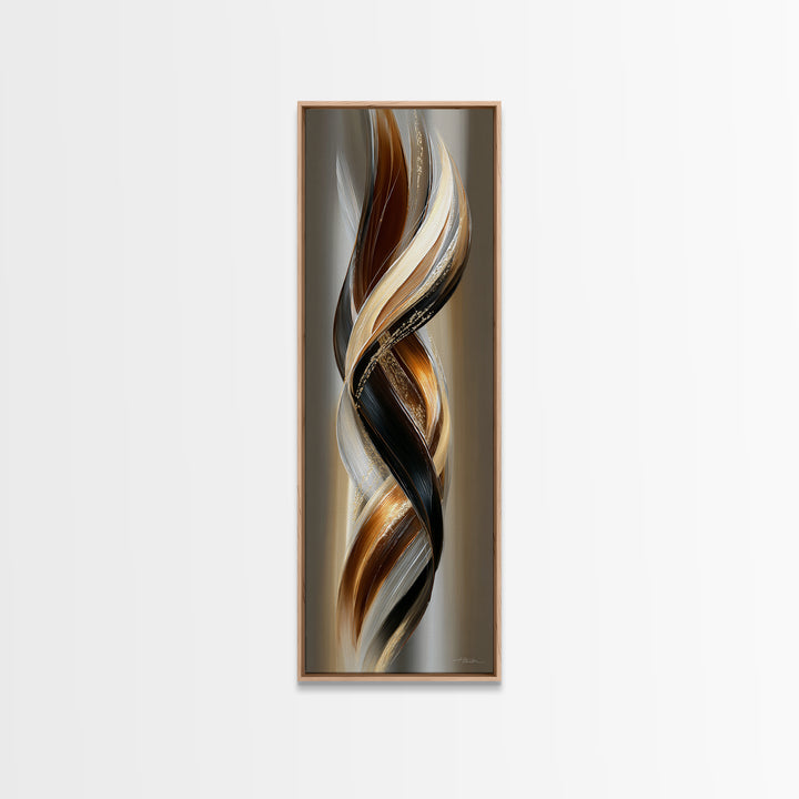 Hair Strands Turning into Abstract Ribbons Canvas Print, Hair Salon Art, Minimalist Wall Art, Living Room Decor, Abstract Art, HSA-1x3-81