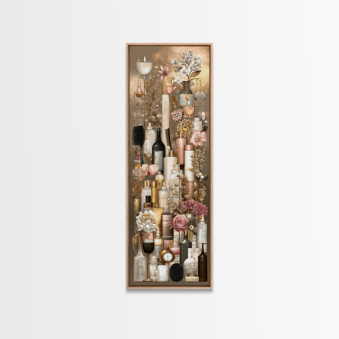 Rose Gold Salon Tool Still Life Canvas Print, Hair Salon Art, Fine Art Print, Living Room Decor, Fine Art, Style, Wall Decor, HSA-1x3-98