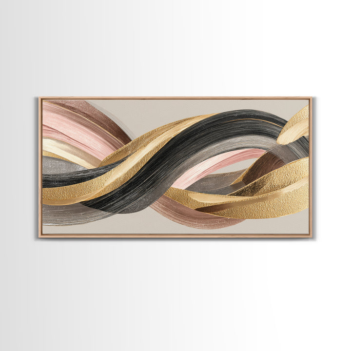 Hair Strands Turning into Abstract Ribbons Canvas Print, Hair Salon Art, Living Room Decor, Abstract Art, Style, HSA-2x1-17