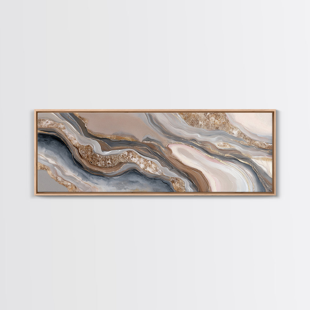 Abstract Hair Strands Forming Elegant Waves Canvas Print, Hair Salon Art, Art, Living Room Decor, Abstract Art, Style, HSA-3x1-43
