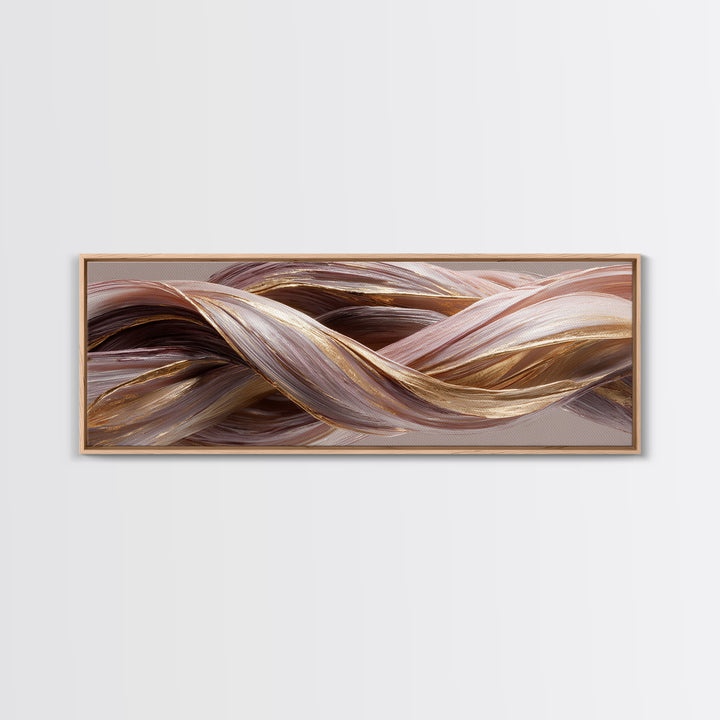 Hair Strands Turning into Abstract Ribbons Canvas Print, Hair Salon Art, Black Woman Wall Art, Living Room Decor, Abstract Art, HSA-3x1-61