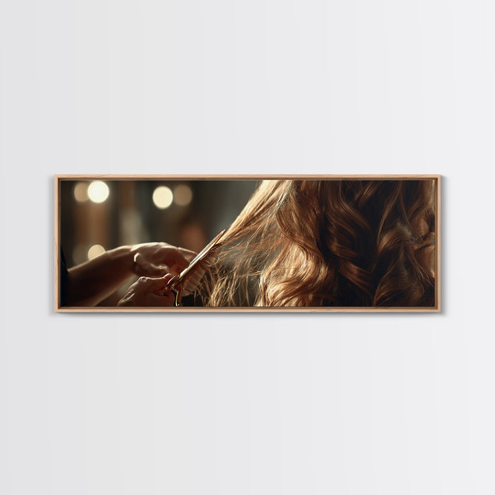 Elegant Hands Styling Hair Canvas Print, Hair Salon Art, Home Decor, Living Room Decor, Oil Painting, Style, Contemporary Art, HSA-3x1-62