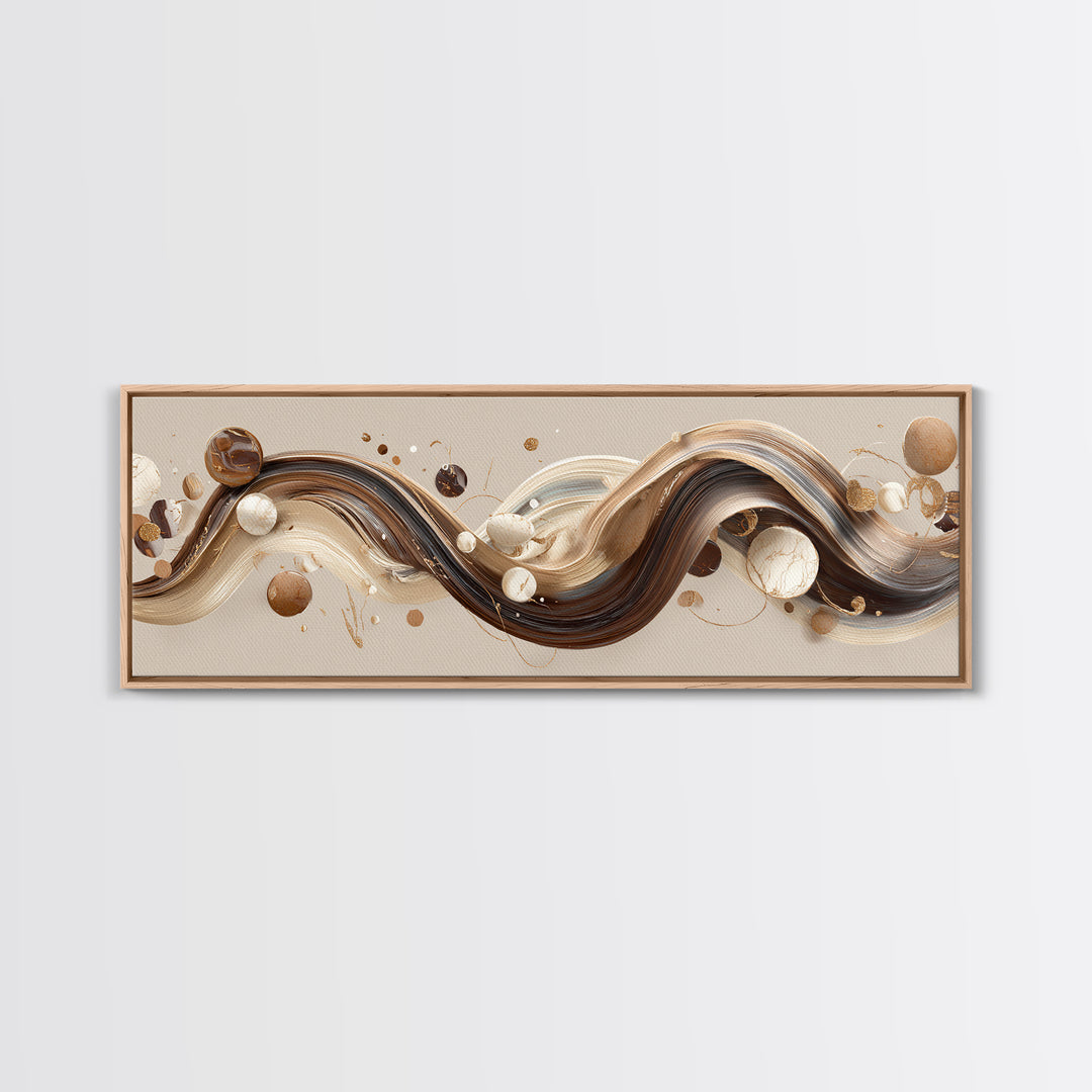 Abstract Hair Strands Forming Elegant Waves Framed Canvas Print, Hair Salon Art, Metal Wall Art, Living Room Decor, Style, HSA-3x1-67