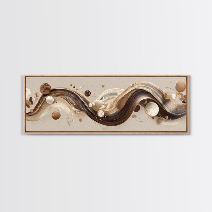 Abstract Hair Strands Forming Elegant Waves Framed Canvas Print, Hair Salon Art, Metal Wall Art, Living Room Decor, Style, HSA-3x1-67