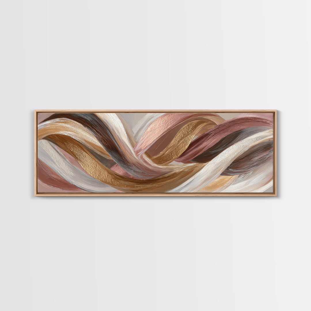 Hair Strands Turning into Abstract Ribbons Canvas Print, Hair Salon Art, Black Woman Wall Art, Living Room Decor, Abstract Art, HSA-3x1-85