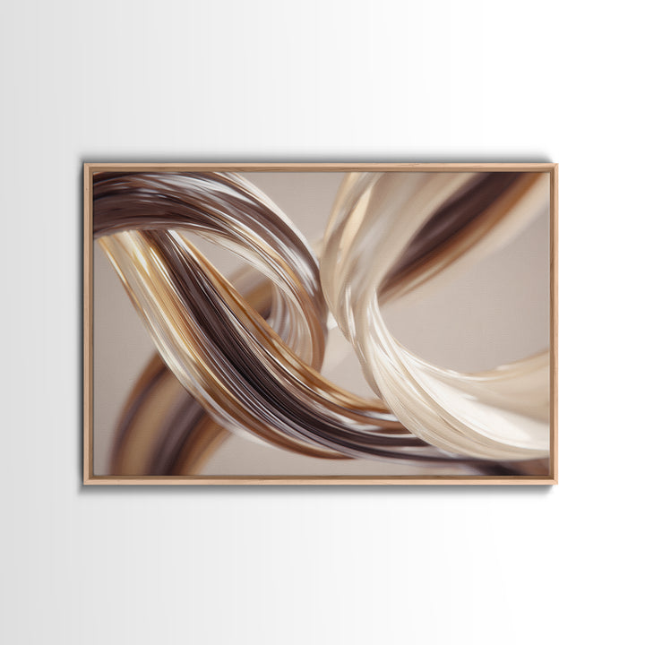 Hair Strands Turning into Abstract Ribbons Framed Canvas Print, Hair Salon Art, Digital Download Art, Living Room Decor, Style, HSA-3x2-25