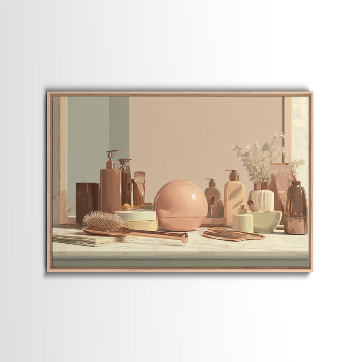 Rose Gold Salon Tool Still Life Canvas Print, Hair Salon Art, African American Art, Living Room Decor, Fine Art, Style, HSA-3x2-42