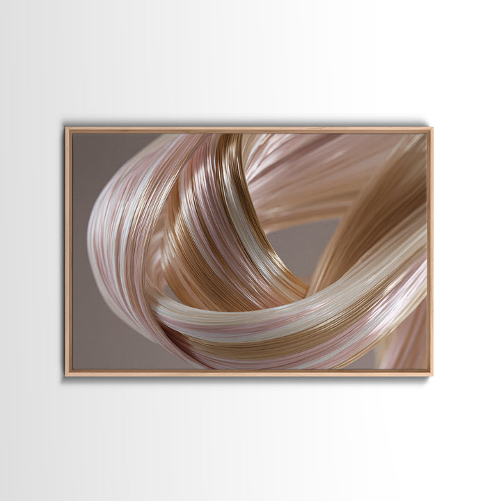 Hair Strands Turning into Abstract Ribbons Canvas Print, Hair Salon Art, Hairstylist, Living Room Decor, Fine Art, Style, HSA-3x2-49